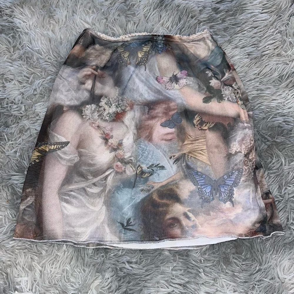 Angel print mini skirt